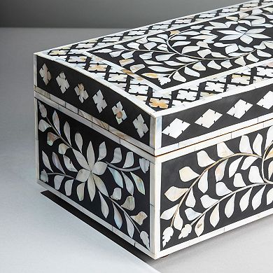 Jodhpur Mother of Pearl Decorative Box, Grey