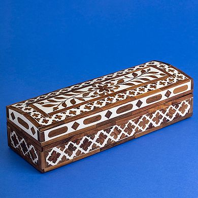Jodhpur Wood Inlay Decorative Box, Brown