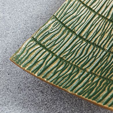 Turin Green & Gold Decorative Platter - 12"