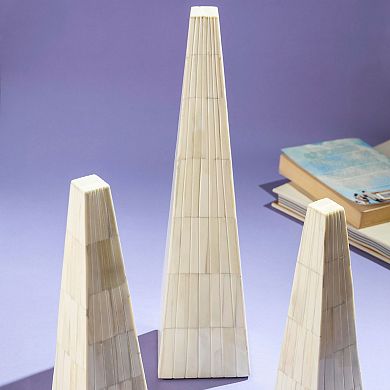 Nanke Bone Decorative Obelisk Sculptures, Set of 3