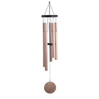 FC Design 36" Long Wooden Top Wind Chime with Wood Print Tube Perfect Gifts for Holiday Patio Garden Decor