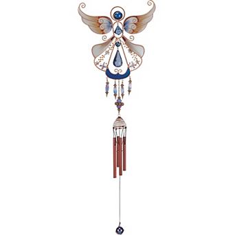 FC Design 33" Long Blue Angel Copper and Gem Wind Chime Garden Patio Decoration Perfect Gifts for Holiday Patio Garden Decor