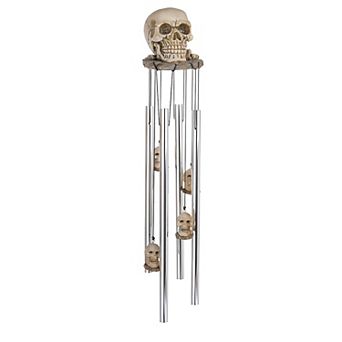 FC Design 23" Long Skull Head Round Top Wind Chime Fantasy Decoration Figurine Perfect Gifts for Holiday Patio Garden Decor