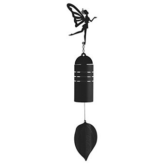 FC Design 23" Long Metal Black Fairy Wind Chime Perfect Gifts for Holiday Patio Garden Decor
