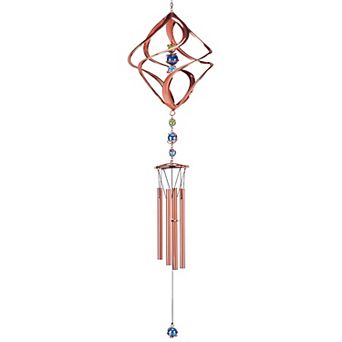 FC Design 35" Long Spiral Wind Chime with Copper Gem Perfect Gifts for Holiday Patio Garden Decor