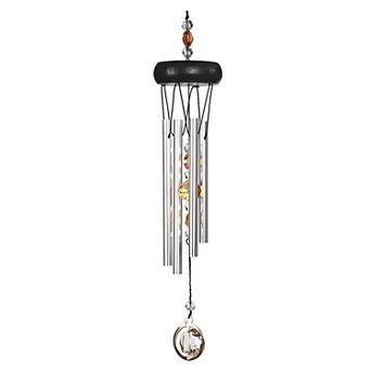 FC Design 15" Long Orange Wooden Top Gem Wind Chime Perfect Gifts for Holiday Patio Garden Decor