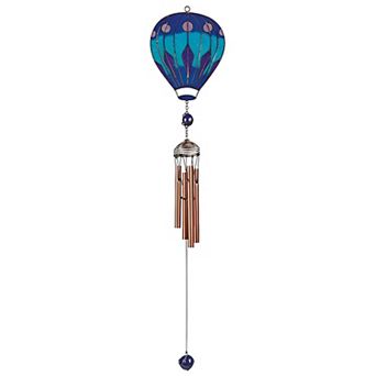 FC Design 31" Long Blue Air Balloon Wind Chime with Copper Gem Perfect Gifts for Holiday Patio Garden Decor