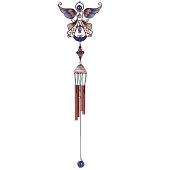 FC Design 23" Long Blue Angel Copper and Gem Wind Chime Garden Patio Decoration Perfect Gifts for Holiday Patio Garden Decor