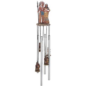 FC Design 23" Long Indian Family Round Top Wind Chime Native American Garden Patio Decoration Perfect Gifts for Holiday Patio Garden Decor