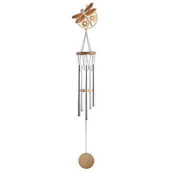 FC Design 34" Long Wood Silhouette Dragonfly Wind Chime Perfect Gifts for Holiday Patio Garden Decor