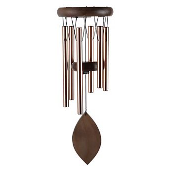 FC Design 20" Long Wooden Top Wind Chime with Copper Tube Perfect Gifts for Holiday Patio Garden Decor
