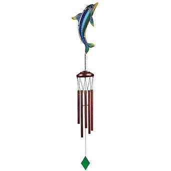 FC Design 40" Long Blue Dolphin Wind Chime Marine Life Garden Patio Decoration Perfect Gifts for Holiday Patio Garden Decor