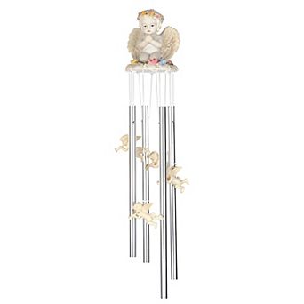 FC Design 23" Long Cherub Praying Round Top Wind Chime Garden Patio Decoration Perfect Gifts for Holiday Patio Garden Decor