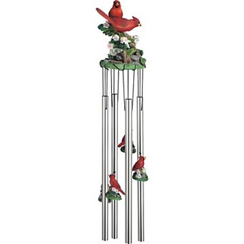 FC Design 23" Long Northern Cardinals Round Top Wind Chime Garden Patio Decoration Perfect Gifts for Holiday Patio Garden Decor