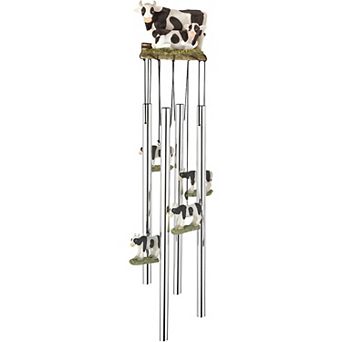 FC Design 23" Long Round Top Cow Wind Chime Garden Home Decor Decoration Perfect Gifts for Holiday Patio Garden Decor