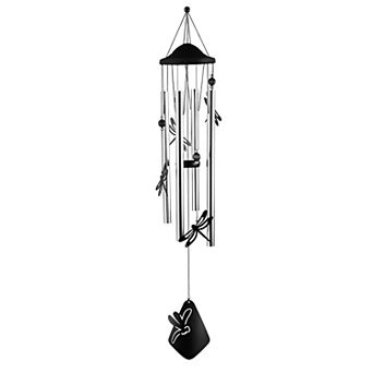 FC Design 34" Long Chandelier Silhouette-Dragonfly Wind Chime Perfect Gifts for Holiday Patio Garden Decor