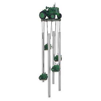 FC Design 23" Long Green Tractor Round Top Wind Chime Perfect Gifts for Holiday Patio Garden Decor