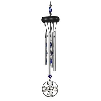 FC Design 15" Long Blue Wooden Top Gem Wind Chime Perfect Gifts for Holiday Patio Garden Decor