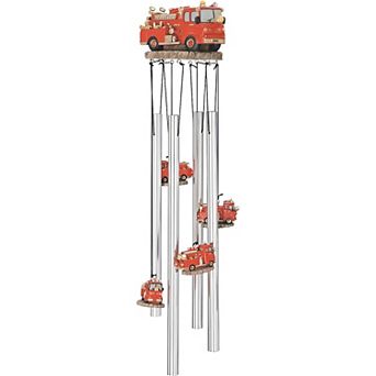FC Design 23" Long Fire Truck Round Top Wind Chime Perfect Gifts for Holiday Patio Garden Decor