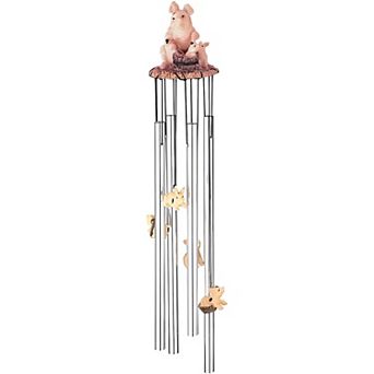FC Design 23" Long Pig Round Top Wind Chime Perfect Gifts for Holiday Patio Garden Decor