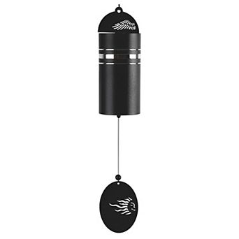 FC Design 22" Long Metal Black Tube SunFace Chime Perfect Gifts for Holiday Home Room Decor