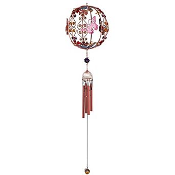 FC Design 30" Long 3B-Fly Globe Shape Wind Chime with Copper Gem Perfect Gifts for Holiday Patio Garden Decor