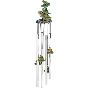 FC Design 23" Long Frogs Round Top Wind Chime Perfect Gifts for Holiday Patio Garden Decor