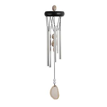 FC Design 20" Long Wooden Top Beige Geode Wind Chime Perfect Gifts for Holiday Patio Garden Decor