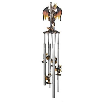 FC Design 23" Long Dragon with Sword Round Top Wind Chime Perfect Gifts for Holiday Patio Garden Decor