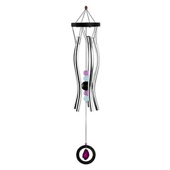 FC Design 33" Long Wooden Top Geode Wind Chime Wavy Tube Perfect Gifts for Holiday Patio Garden Decor