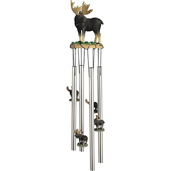 FC Design 23" Long Round Top Moose Wind Chime Perfect Gifts for Holiday Patio Garden Decor