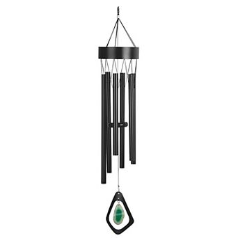 FC Design 33" Long Black Metal Wind Chime Perfect Gifts for Holiday Patio Garden Decor