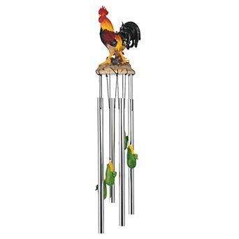 FC Design 23" Long Rooster with Corn Round Top Wind Chime Garden Patio Decoration Perfect Gifts for Holiday Patio Garden Decor