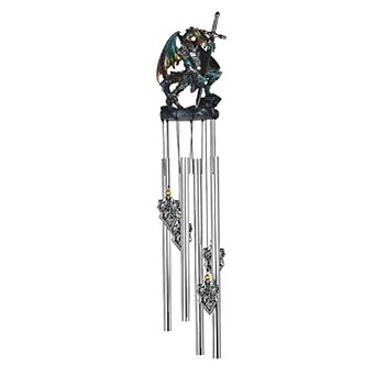 FC Design 23" Long Round Top Armored Dragon Wind Chime Perfect Gifts for Holiday Patio Garden Decor