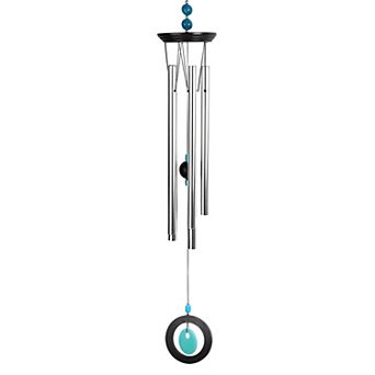 FC Design 34" Long Wooden Top Blue Geode Wind Chime Perfect Gifts for Holiday Patio Garden Decor