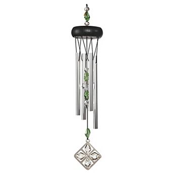 FC Design 15" Long Green Wooden Top Gem Wind Chime Perfect Gifts for Holiday Patio Garden Decor