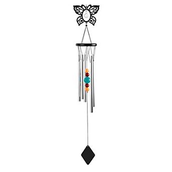 FC Design 34" Long Metal Black Butterfly Chime Perfect Gifts for Holiday Home Room Decor