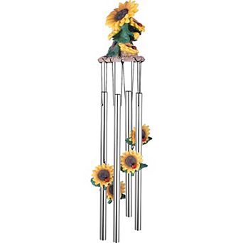 FC Design 23" Long Sunflowers Round Top Wind Chime Perfect Gifts for Holiday Patio Garden Decor