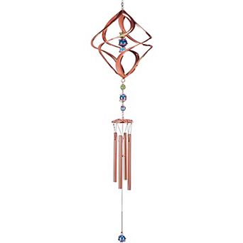 FC Design 31" Long Spiral Wind Chime with Copper Gem Perfect Gifts for Holiday Patio Garden Decor