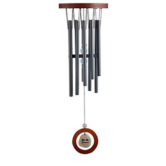 FC Design 28" Long Traditional Wooden Round Top Black Tube Wind Chime Garden Patio Decoration Perfect Gifts for Holiday Patio Garden Decor