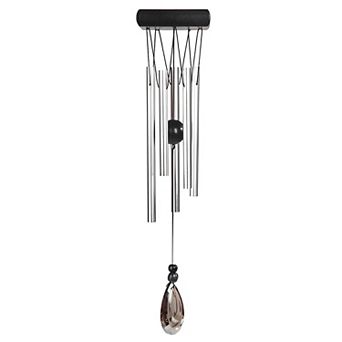 FC Design 21" Long Black Wooden Top Gem Wind Chime Perfect Gifts for Holiday Patio Garden Decor