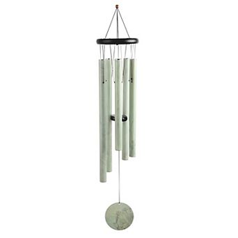 FC Design 36" Long Wooden Top Wind Chime with Leaf Print Tube Perfect Gifts for Holiday Patio Garden Decor