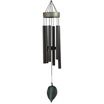 FC Design 39.5" Long Metal Black Wind Chime Perfect Gifts for Holiday Patio Garden Decor