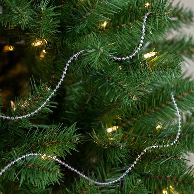 100' x 0.25" Shiny Clear Iridescent Beaded Artificial Christmas Garland - Unlit