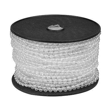 100' x 0.25" Shiny Clear Iridescent Beaded Artificial Christmas Garland - Unlit