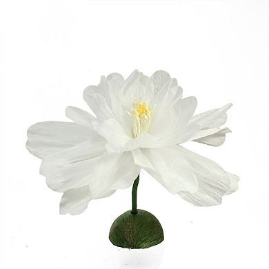 22" White and Yellow Spring Floral Artificial Craft Stem