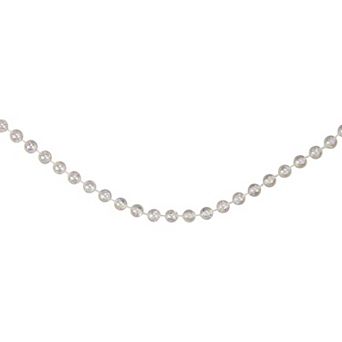 33' x 0.25" Clear Iridescent Beaded Artificial Christmas Garland - Unlit