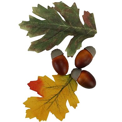 10-Piece Fall Harvest Artificial Acorns and Maple Leaves Decoration Set