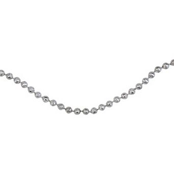 15' x 0.25" Celestial Silver Lame Beaded Christmas Garland - Unlit