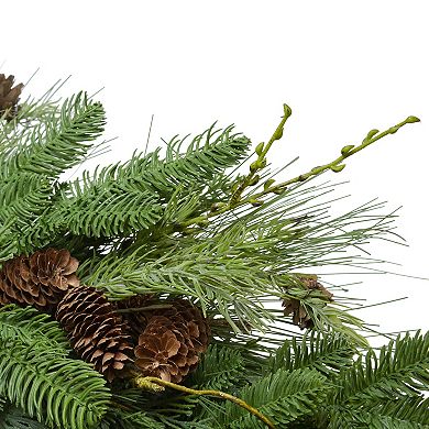 Pine Cone and Cedar Artificial Christmas Wreath - 32-Inch Unlit
